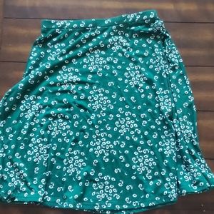 Green floral skirt